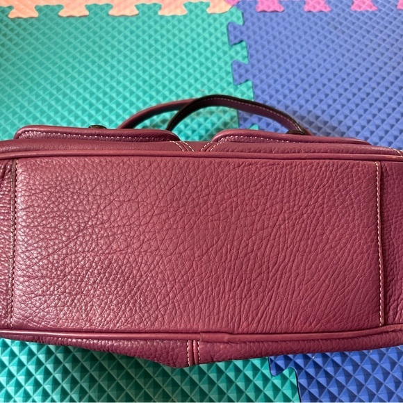 Fossil Y2K Pebbled Genuine Leather Purple Sz M Handbag - Picture 7 of 11